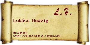 Lukács Hedvig névjegykártya