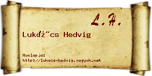 Lukács Hedvig névjegykártya